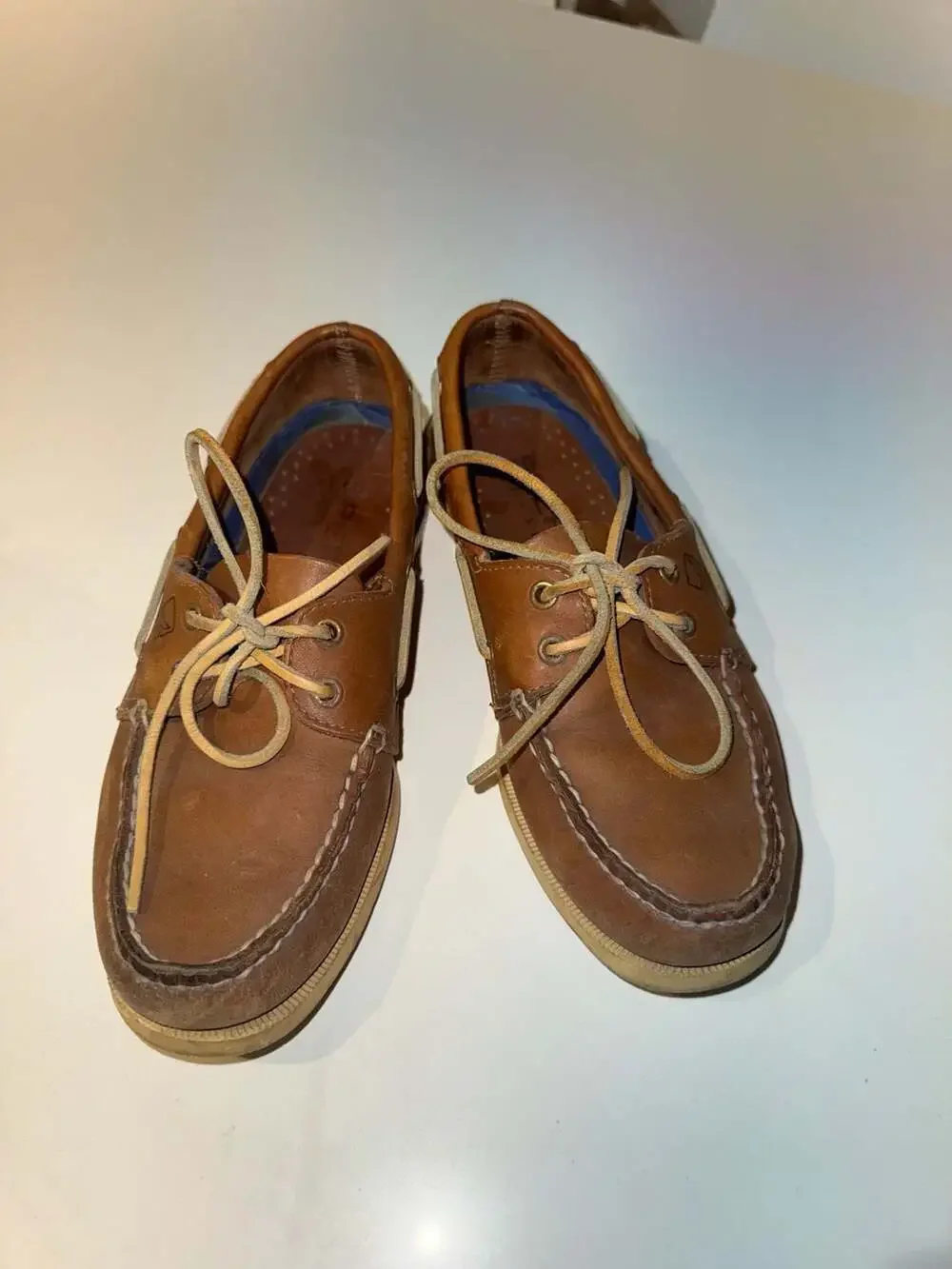 Sperry Top-Sider Authentic Original 2-Eye Boat Shoes Sahara Leather Size 7.5M